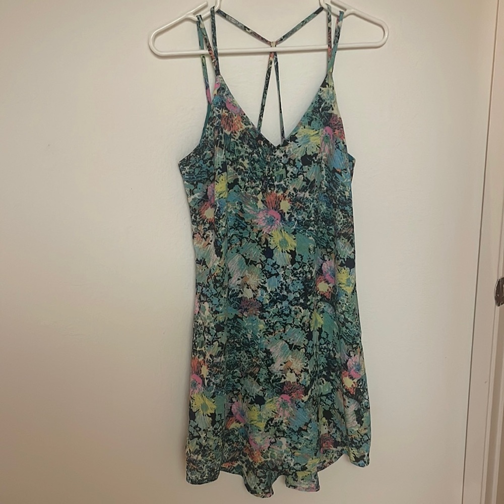 Thin strapped floral printed dress.